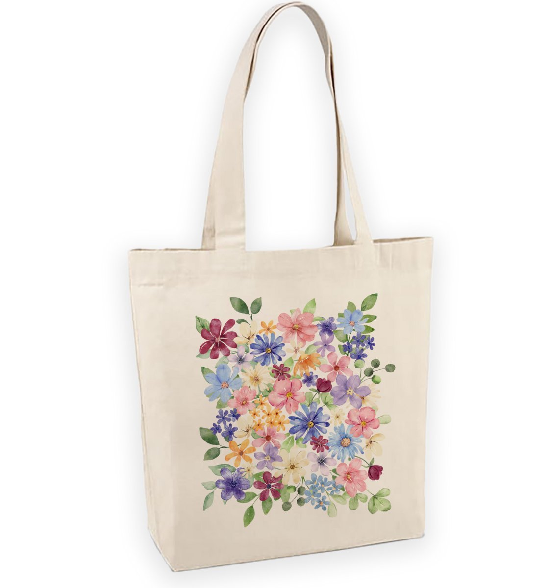 Torba bawełniana z nadrukiem polnych kwiatów