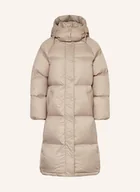 Płaszcze damskie - Gant Płaszcz Pikowany Z Odpinanym Kapturem beige - miniaturka - grafika 1