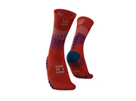 Skarpetki sportowe męskie - Skarpety kompresyjne do biegania COMPRESSPORT MID COMPRESSION SOCKS pomarańczowe - miniaturka - grafika 1