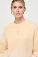 Bluzy damskie - Patrizia Pepe bluza bawełniana damska kolor żółty gładka - miniaturka - grafika 1