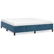 Łóżka - Lumarko Rama łóżka, ciemnoniebieska, 180x200 cm, tapicerowana aksamitem - miniaturka - grafika 1