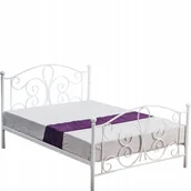 Łóżka - Łóżko metalowe ze stelażem Panama Halmar, Białe Romantyczne gięte - miniaturka - grafika 1