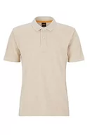 Koszulki męskie - BOSS Męska koszulka polo z mieszanki bawełny Petowel z haftowanym logo, biały, 3XL - miniaturka - grafika 1