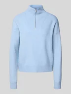 Swetry damskie - Sweter o kroju regular fit z zapinanym kołnierzem model ‘OREE’ - miniaturka - grafika 1