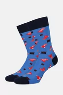 Skarpetki męskie - Skarpety Świąteczne Niebiesko-Granatowe W Prezenty - miniaturka - grafika 1