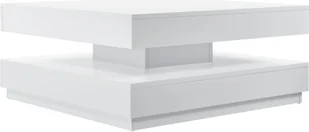 [en.casa] Stolik kawowy 76x76x38cm Stolik boczny z półką Stolik do salonu z obrotowym blatem Stolik do sofy Biały - Ławy i stoliki kawowe - miniaturka - grafika 1