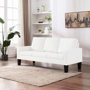 Sofy i kanapy - vidaXL 3-osobowa sofa, biała, sztuczna skóra - miniaturka - grafika 1