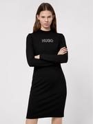 Sukienki - Hugo Sukienka dzianinowa Dassy 50449838 Czarny Slim Fit - miniaturka - grafika 1