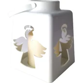 Lampiony i znicze - Latarenka LED aniołek 14 x 10,5 cm biały CORTINA POLAND - miniaturka - grafika 1