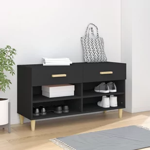 Lumarko Szafka na buty, czarna, 102x35x55 cm, materiał drewnopochodny - Szafki na buty - miniaturka - grafika 1