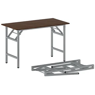 B2B Partner Stół konferencyjny FAST READY z srebrnoszarym stelażem, 1100 x 500 x 750 mm, orzech 499244 - Stoły i stoliki do biura - miniaturka - grafika 1