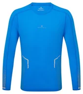 Koszulki sportowe męskie - RONHILL Koszulka do biegania męska z długim rękawem TECH REFLECT L/S TEE electric blue marl/reflect - miniaturka - grafika 1