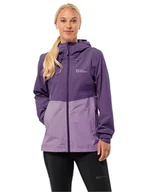 Kurtki i kamizelki sportowe damskie - Jack Wolfskin Kurtka przeciwdeszczowa "Weiltal" w kolorze fioletowym - miniaturka - grafika 1