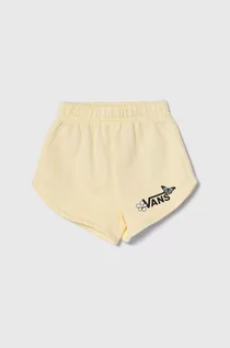 Spodnie i spodenki dla dziewczynek - Vans szorty dziecięce FLUTTER FLY SHORT kolor żółty z nadrukiem - grafika 1