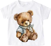 Koszulki dla dziewczynek - koszulka dla dziewczynki z misiem - miniaturka - grafika 1