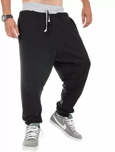 Czarne spodnie dresowe Baggy ''Marco'' Carlo Lamon - Spodnie sportowe męskie - miniaturka - grafika 1