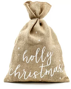 Worek jutowy na prezenty Holly Christmas - 30 x 42 cm - Ozdoby bożonarodzeniowe - miniaturka - grafika 1