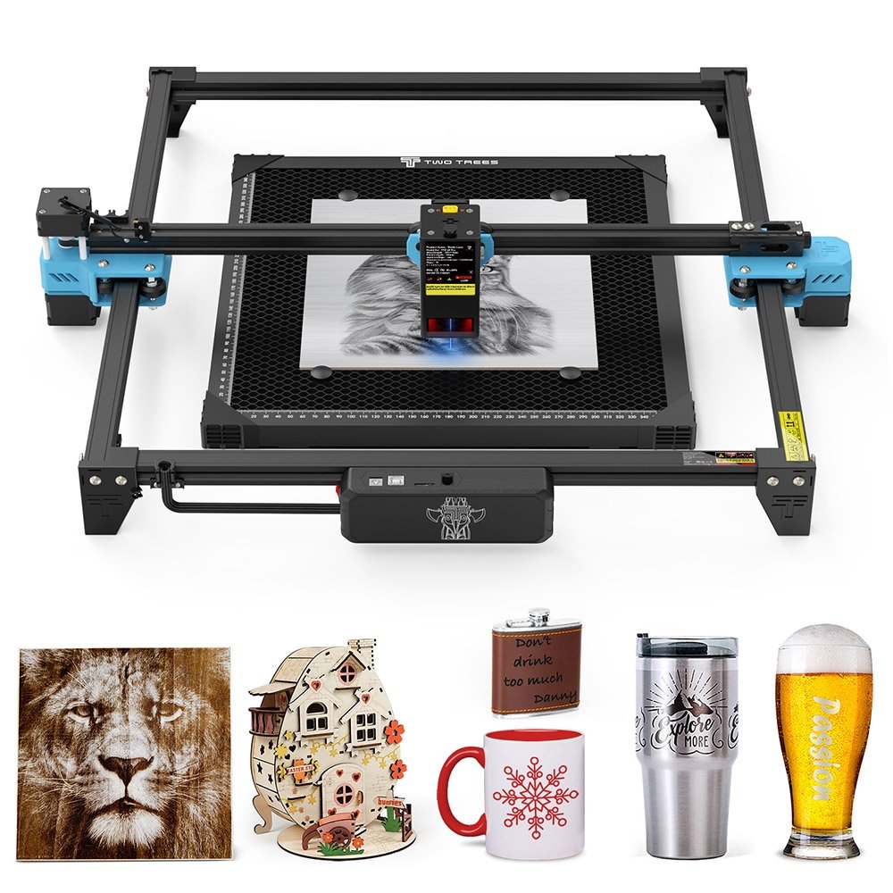 TWO TREES TTS-20 Pro 20W Laser Engraver 32-bit Mainboard 0 08*0 08mm Compressed Spot 0 1mm Precision 30 000mm/min Engraving