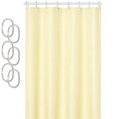 Zasłony prysznicowe - Zasłona prysznicowa Estiva tekstylna 150x200 kremowa - miniaturka - grafika 1
