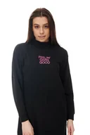 Sukienki - WRANGLER HIGH NECK SWEAT DRES BLACK W9P2HR100 s - miniaturka - grafika 1