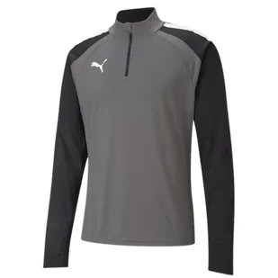 Bluza męska Puma teamLIGA 1/4 Zip Top szaro-czarna 657236 13 - Bluzy męskie - miniaturka - grafika 1