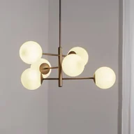 Lampy sufitowe - Lampa wisząca szklana Aurora Domiluce, możliwość ściemniania, brązowy / rdzawy, salon / jadalnia, szkło - miniaturka - grafika 1