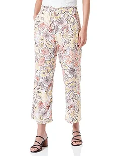 GERRY WEBER Edition Damskie spodnie rekreacyjne Easy Fit, biały/ciemny brąz/imbir, 34 - Spodnie damskie - miniaturka - grafika 1