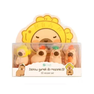 Gumki do mazania 3D Kapibara 4 szt. - Gumki biurowe - miniaturka - grafika 1