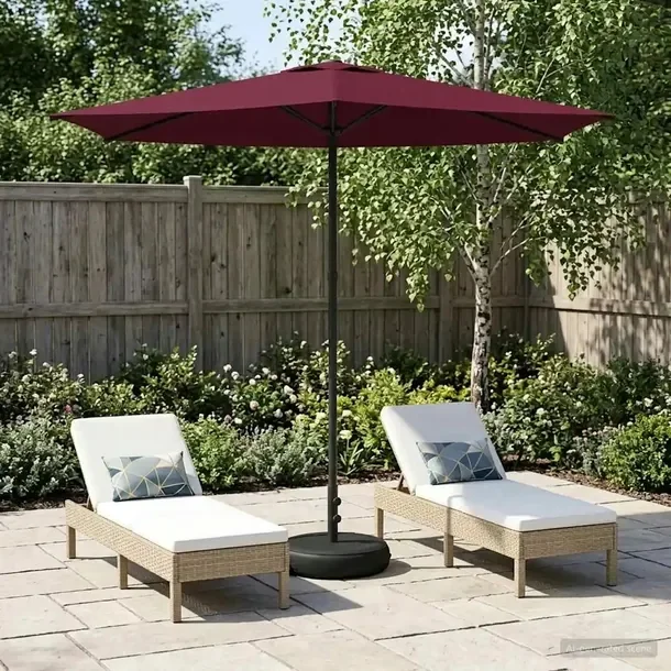 vidaXL Parasol ogrodowy z podstawą 270 x 270 cm Poliester Prostokątny