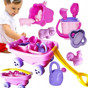 Różowy ZESTAW DLA MALUSZKA - WÓZECZEK Z RĄCZKĄ +ZESTAW DO PIASKU 10 elementów - Zabawki do piasku Różowy ZESTAW DLA MALUSZKA - WÓZECZEK Z RĄCZKĄ +ZESTAW DO PIASKU 10 elementów - Zabawki do piasku - miniaturka - grafika 1