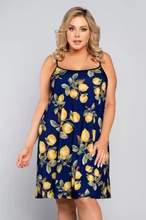 Damska koszula nocna Lemon granatowa. S - Bielizna nocna - miniaturka - grafika 1