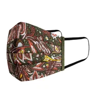 Maseczki ochronne i antywirusowe - Maseczka wykonana z bawełny khaki w paisley - EM Men's Accessories - miniaturka - grafika 1