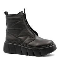 Botki damskie - Czarne skórzane botki LM60472 - Neścior - miniaturka - grafika 1
