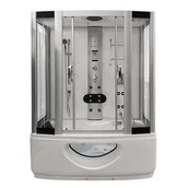 Kabiny z hydromasażem - Biała Prostokątna kabino wanna z hydromasażem 165x85 cm MO-09944B-165 - miniaturka - grafika 1