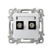 Gniazdka elektryczne - Ospel szafir biały - Gniazdo ekwipotencjalne podwójne GPA-2ZF/m/00 - miniaturka - grafika 1