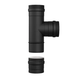 MK ZARY  Trójnik kominowy 90/80 z deklem do piecyka na pellet - Rury i kanały wentylacyjne - miniaturka - grafika 1