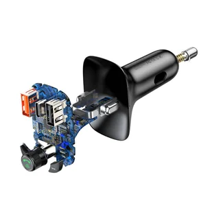 Baseus Transmiter FM Bluetooth 5.0 ładowarka samochodowa PPS Quick Charge QC4.0 Power Delivery USB Typ C / micro SD 5A 36W czarny (CCTM-B01) - Transmitery FM - miniaturka - grafika 5