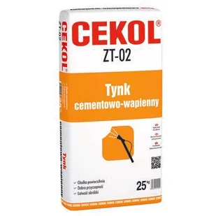 Cekol Tynk cementowo-wapienny ZT-02, 25 kg - Tynki - miniaturka - grafika 1