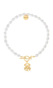 Bransoletka z pereł z pozłacanym znakiem zodiaku Rak - Bransoletki - miniaturka - grafika 1