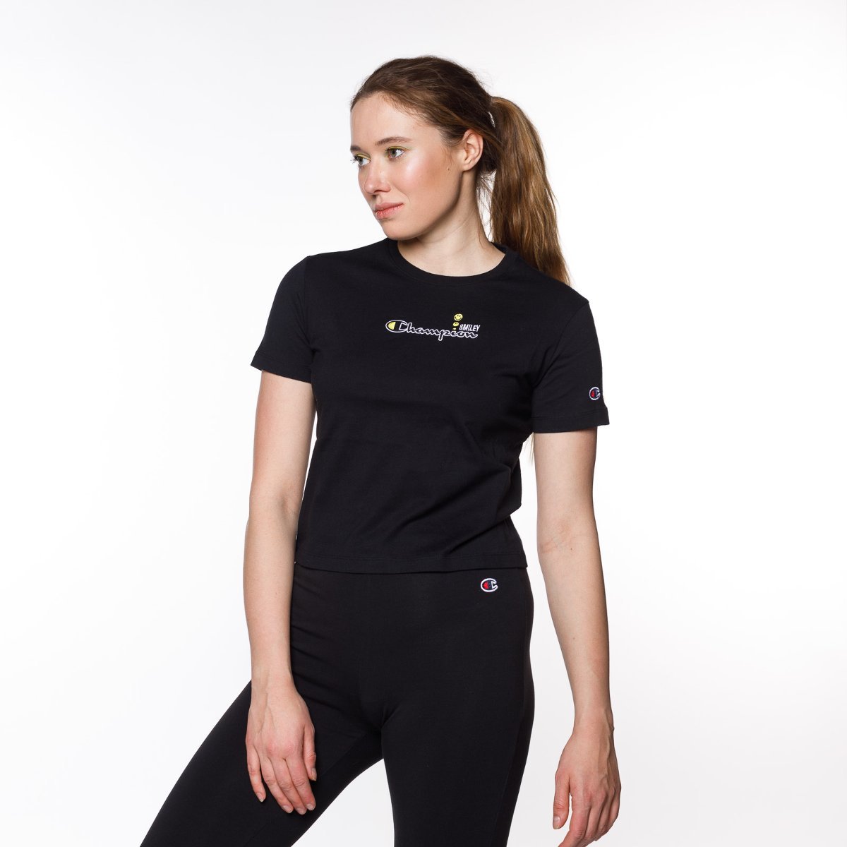Champion Wmns Crewneck T-Shirt Black - Xs
