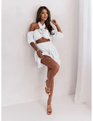 Komplety damskie - Muślinowy komplet top i spódniczka CANTARI - biały - miniaturka - grafika 1