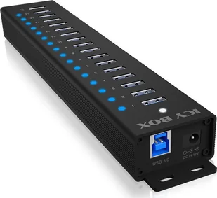 HUB USB Icy Box Hub IB-HUB1717 16+1 port USB HUB, 16x USB + 1x USB do ładowania, USB 3.2 Gen 1, 96 Watt zasilacz - Huby USB - miniaturka - grafika 1
