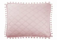 Poszewki na poduszki - Spod Igły i Nitki, Pudrowa Poszewka Do Narzuty Z Pomponami  POMPOO, 50x70 cm - miniaturka - grafika 1