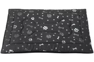 Legowiska dla psów - Legowisko mata dla psa Welsti ciemna szara srebrne kości i łapki XL 130x90 antypoślizgowa - miniaturka - grafika 1