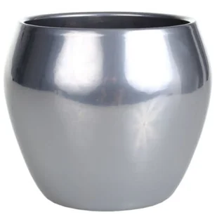 Osłonka ceramiczna 15 cm chrom CERMAX - Donice - miniaturka - grafika 1