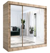 Szafy - Szafa przesuwna z lustrem dąb sonoma 200 cm C8-R05 - miniaturka - grafika 1