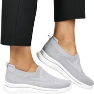 Półbuty damskie - DAMSKIE PÓŁBUTY SPORTOWE WSUWANE BUTY SIATKI NEWS 4815 SZARE - miniaturka - grafika 1