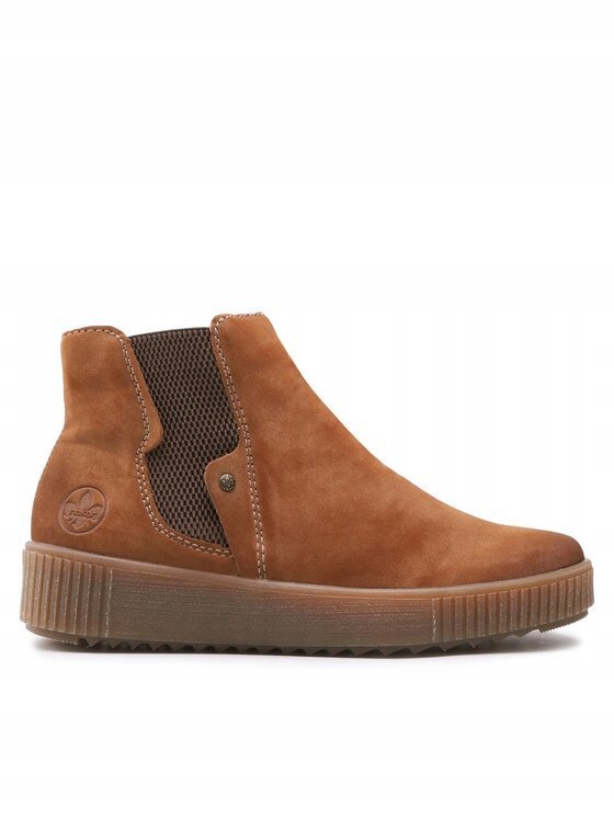 RIEKER BOTKI DAMSKIE Z OCIEPLENIEM NA ZAMEK BRĄZOWE 40 Ż_A