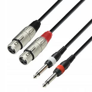 Adam Hall K3 TFP 0300 - Kabel 2 x XLR żeńskie do 2 x 6,3 mm mono Jack Męski, 3 m K3TFP0300 - Akcesoria do nagłośnienia - miniaturka - grafika 1