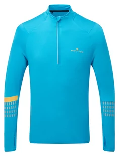 RONHILL bluza biegowa męska AFTERHOURS 1/2 ZIP niebieska - Bluzy sportowe męskie - miniaturka - grafika 1